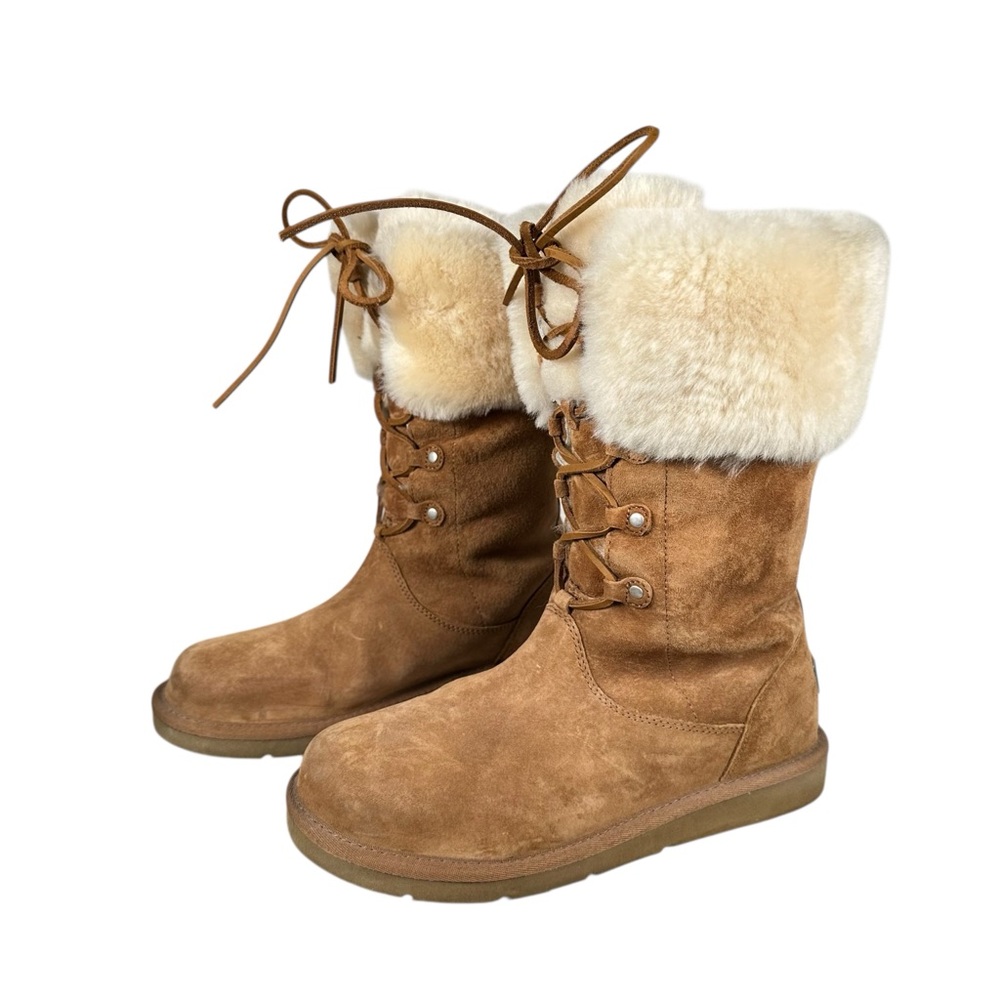 UGG Montclair Fur Lined Lace-Up Suede Winter Boots